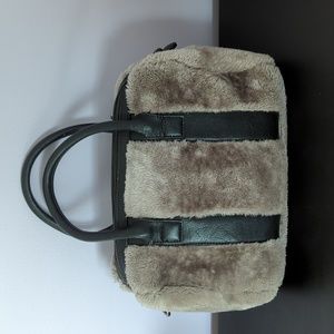 Nila Anthony Faux Fur Fluffy Gray Tote Bag